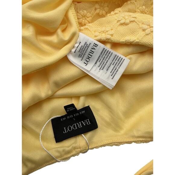 Bardot 'Adoni' Yellow Polyamide Mesh Maxi Dress Size 4 - Picture 4 of 4